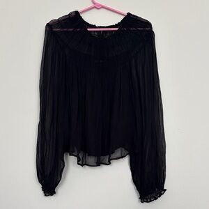 J. Crew Black Sheer Blouse